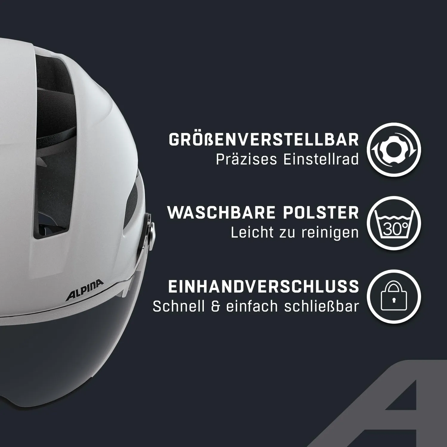 Alpina Soho Visor casco bici città white matt visiera