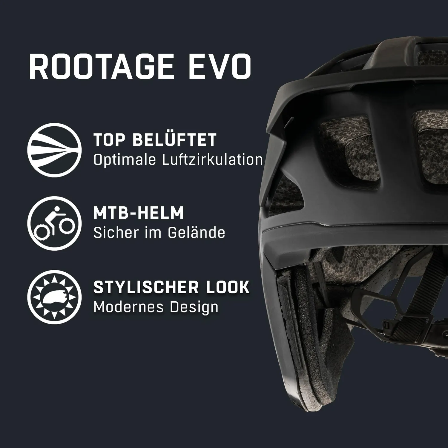 Alpina Rootage Evo casco bici 52-57 cm Black Matt trail