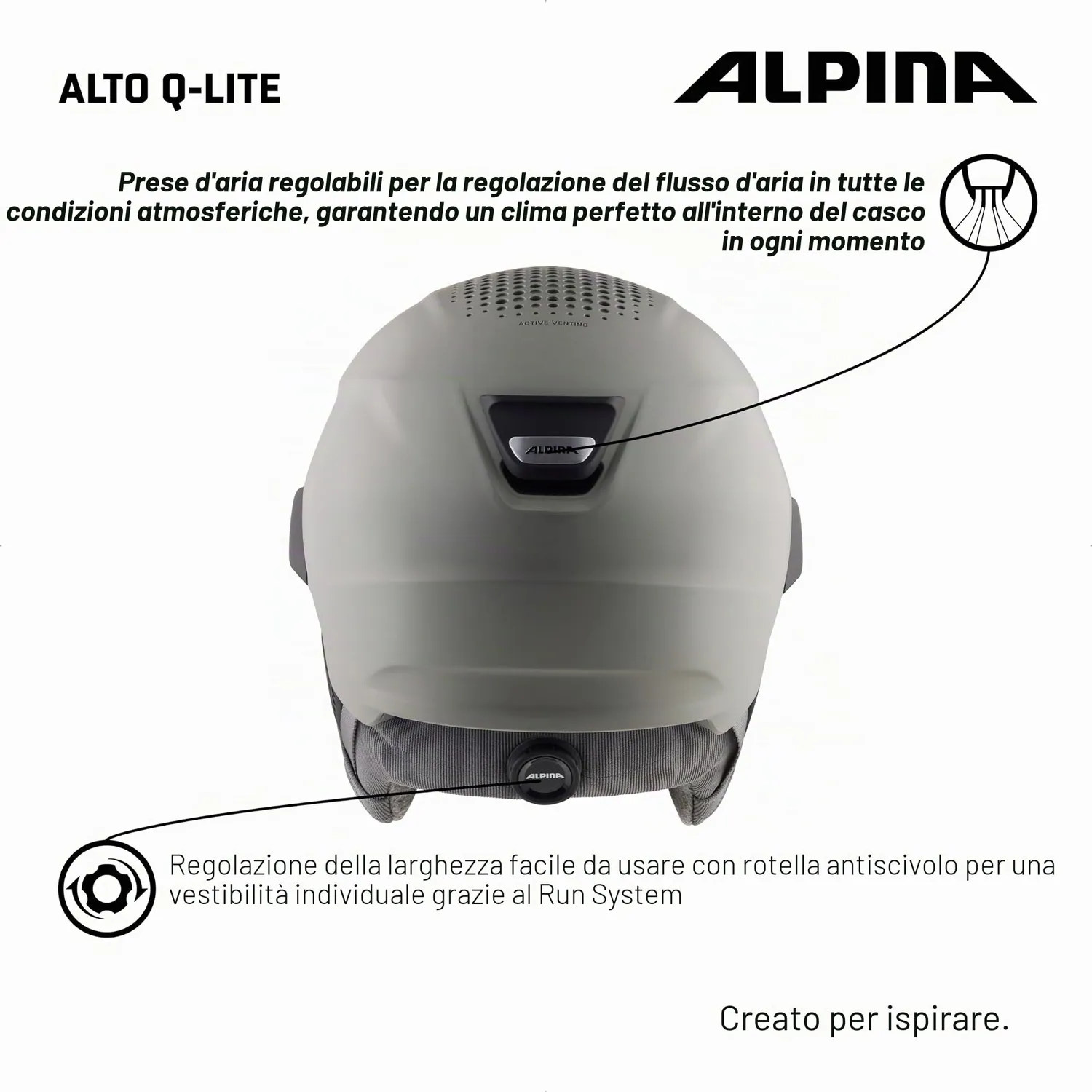 Alpina Alto Q Lite casco sci visiera moon-grey