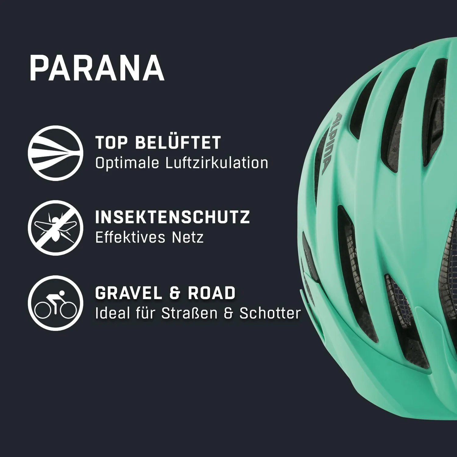 Alpina Parana 2024 casco bici turchese opaco ventilato