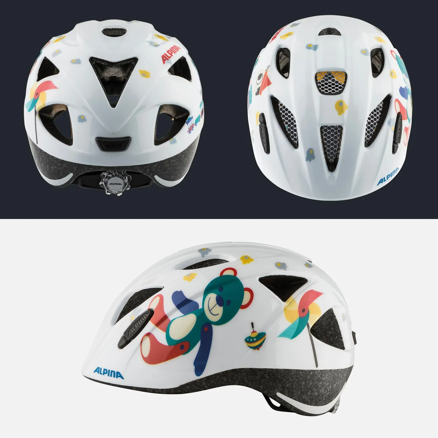 Alpina Ximo White Bear casco bici bambino 49-54 lucido