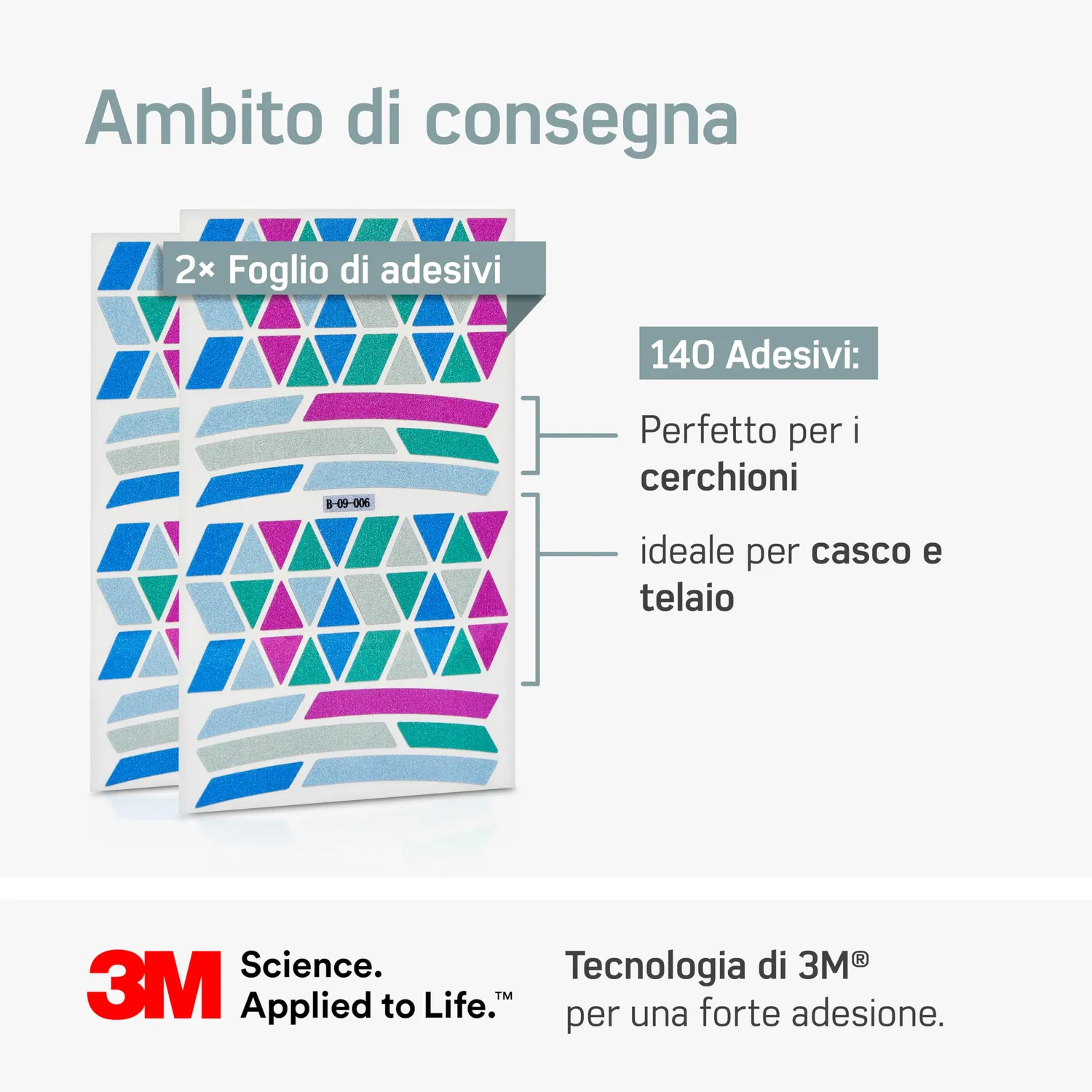 Borgen Adesivo Catarifrangente Set 2 riflettenti buio