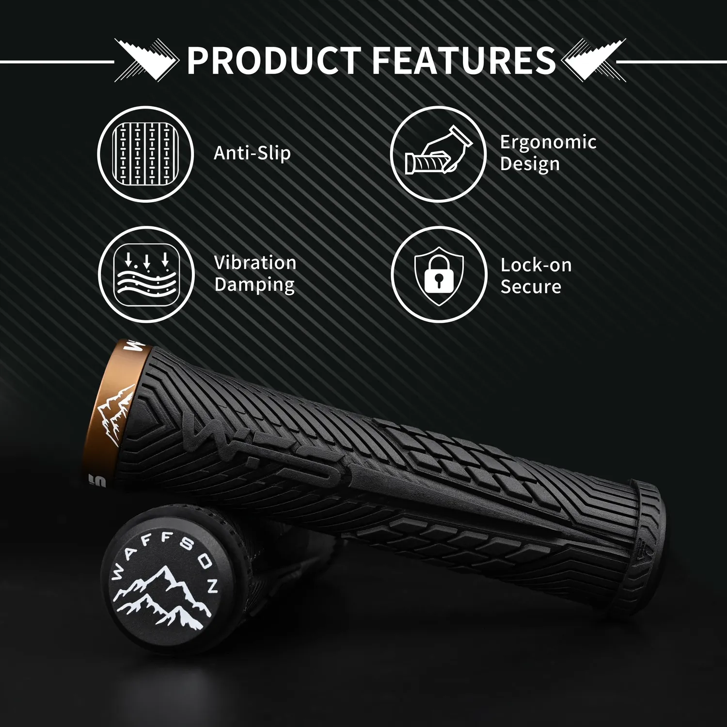 WFS Volatus Manopole Bici Lock-On Black x Brown