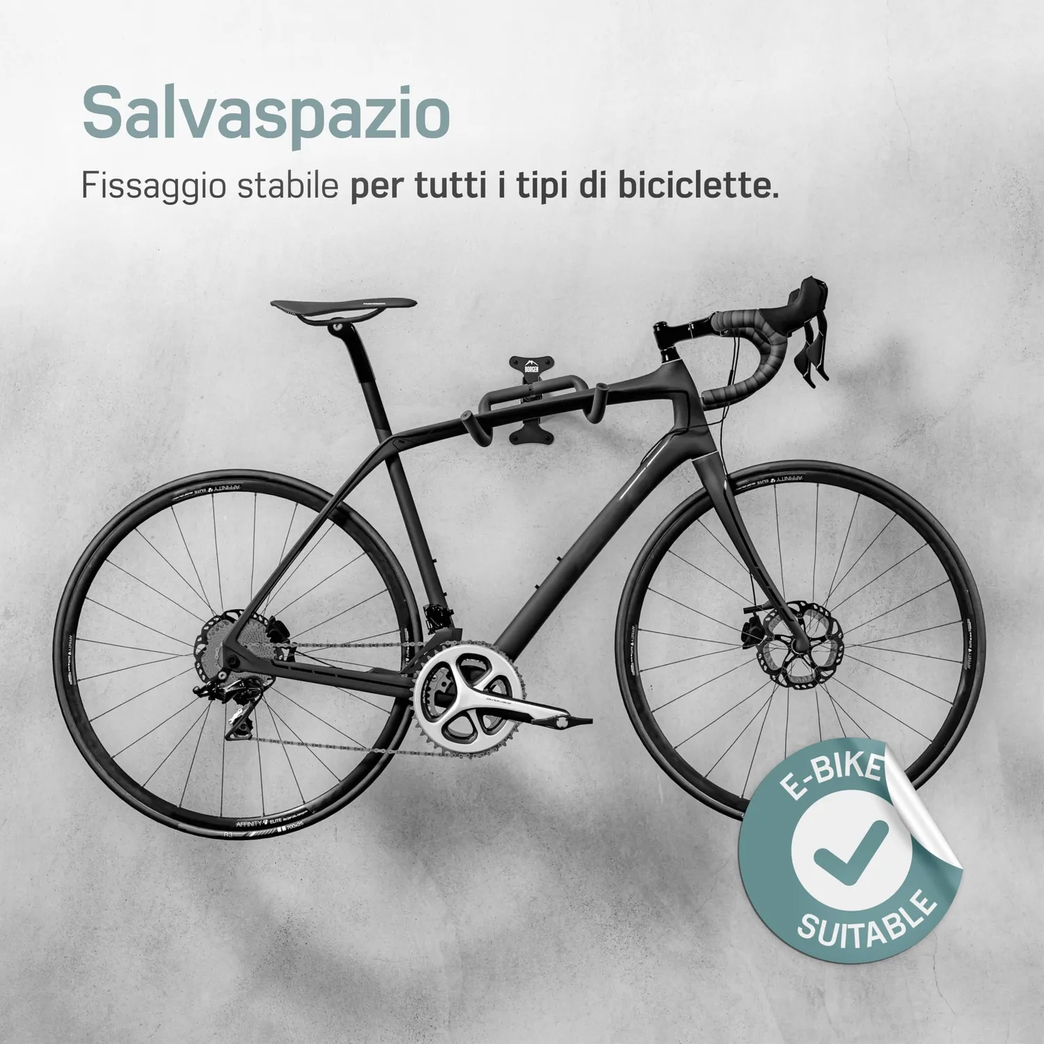 Borgen supporto bici da parete pieghevole nero 20 kg 1 pz