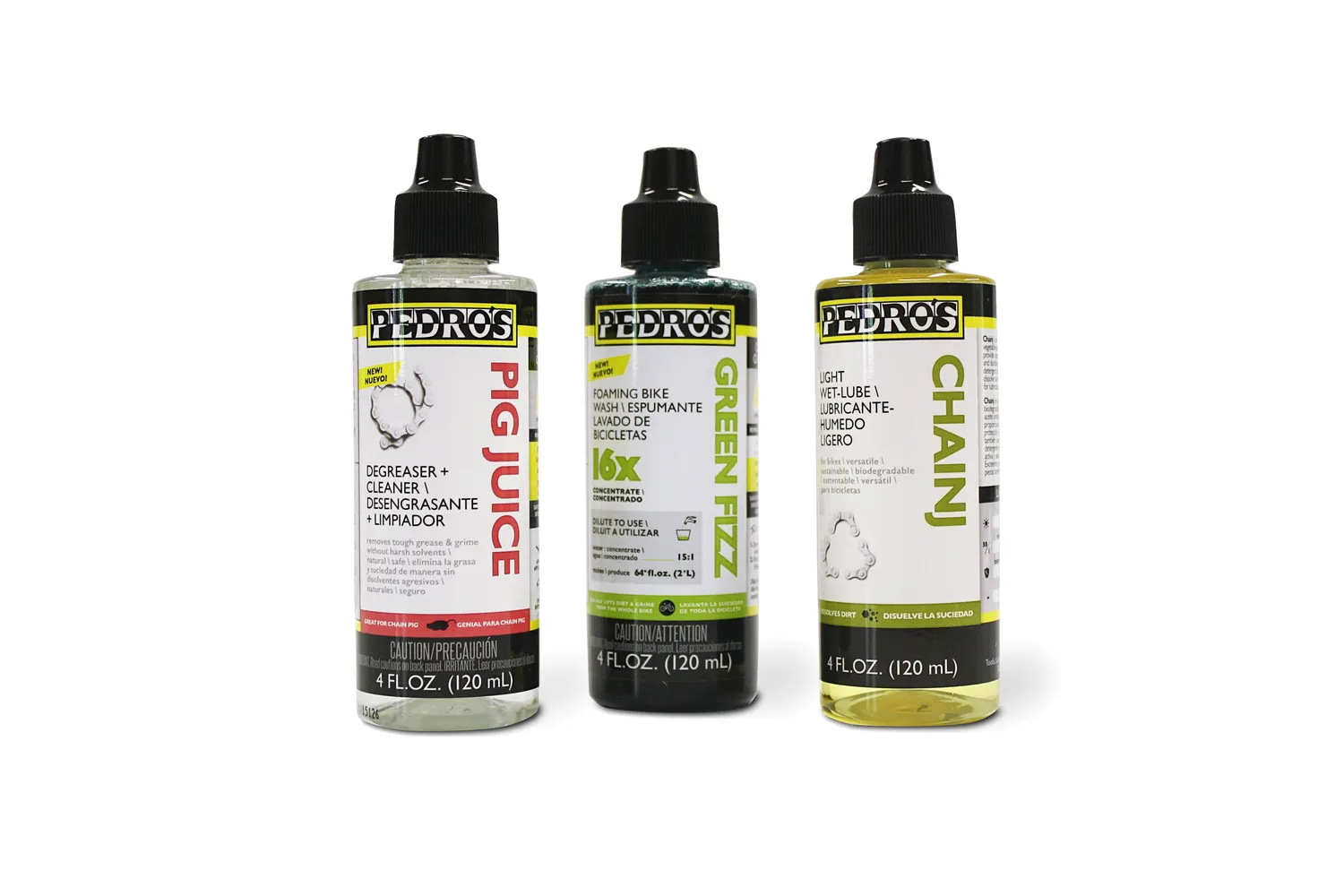 Pedro's Essential Bike Care Kit pulizia 3x118ml sgrassatore