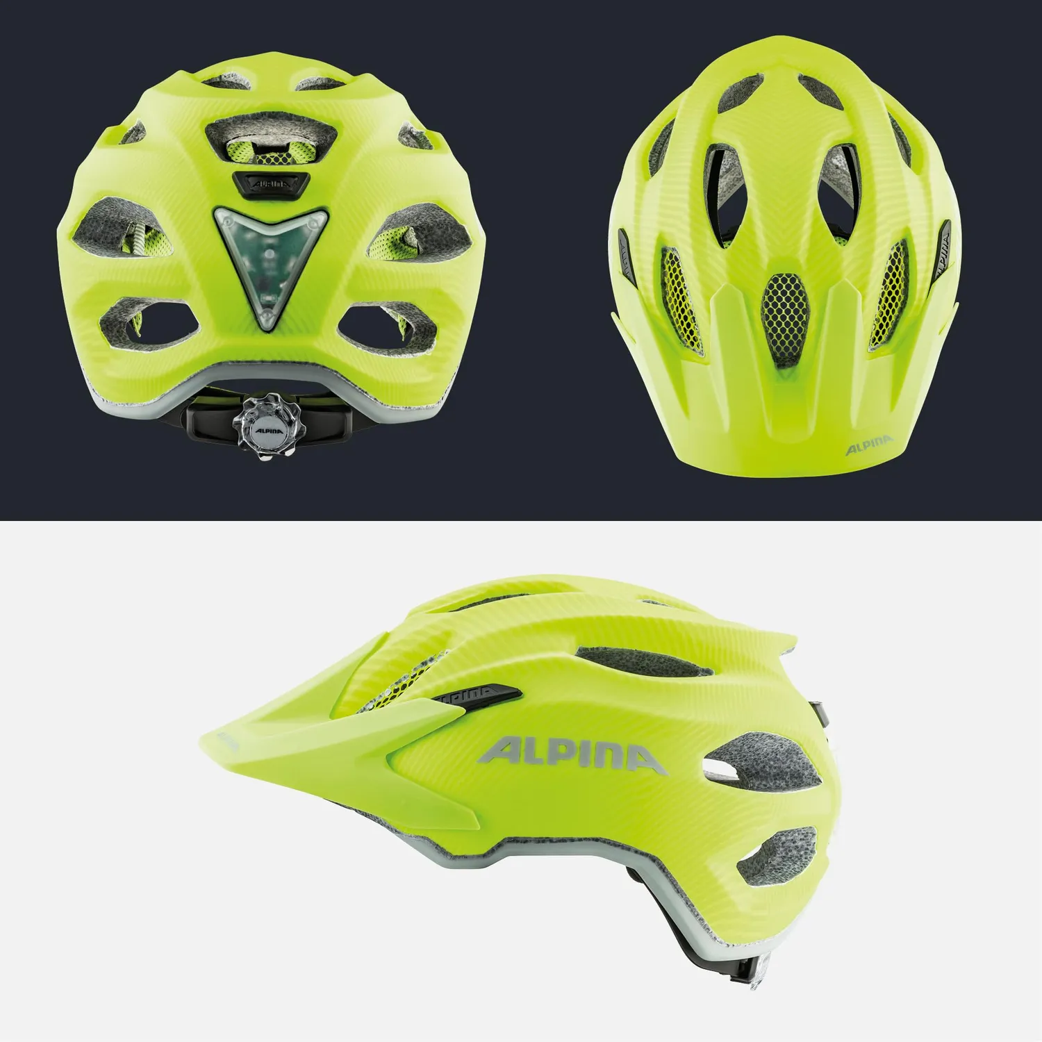 Alpina Carapax JR. Flash casco bici bambino 51-56 Be Visible
