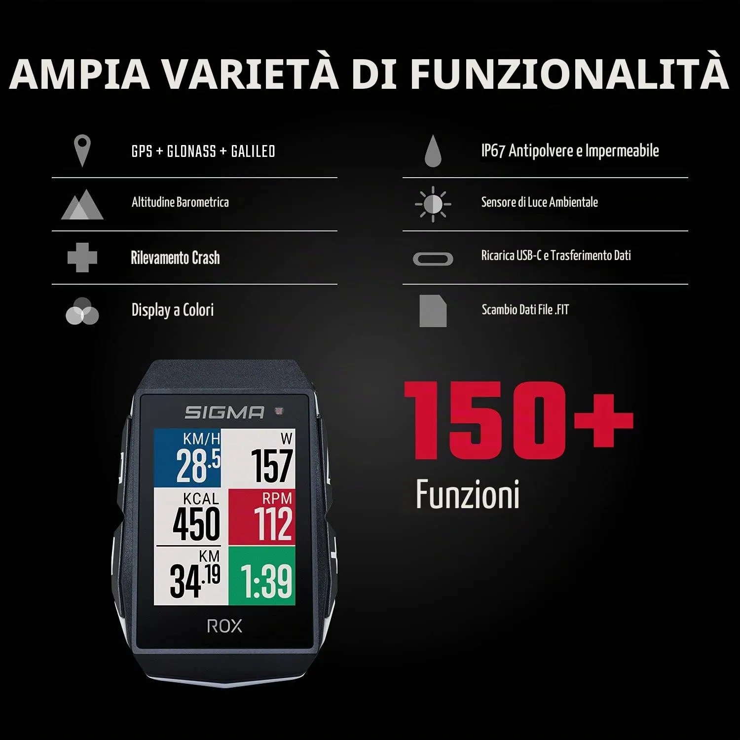 Sigma Rox 11.1 Evo ciclocomputer GPS nero kit