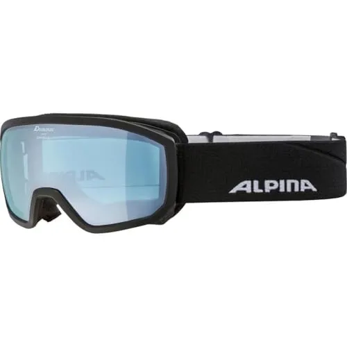 Alpina Scarabeo Jr. Q-Lite maschera sci bambino black-blue specchiata