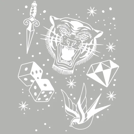 Dyedbro Old School Tattoo pellicola telaio Bianco opaca