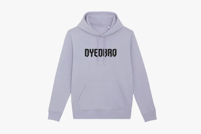 Dyedbro Logo Hoodie felpa lavanda cotone bio