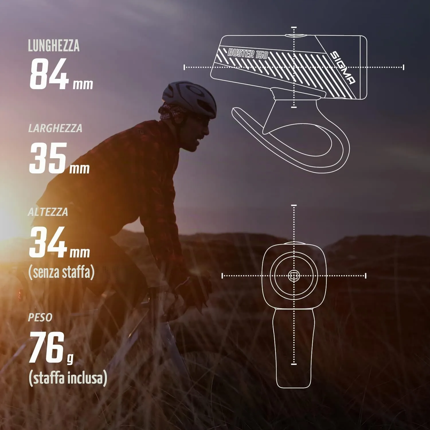Sigma Buster 150 + Nugget II fanale bici 150 lumen