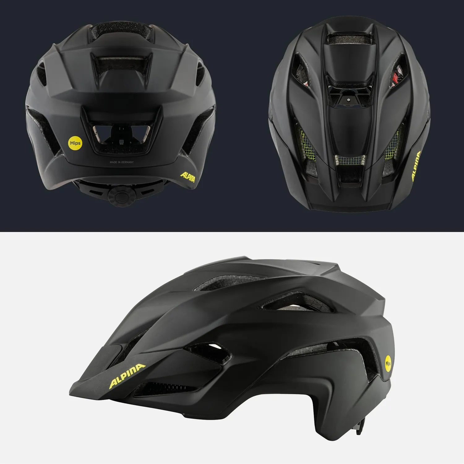 Alpina Stan MIPS casco bici nero-giallo 56-59 cm
