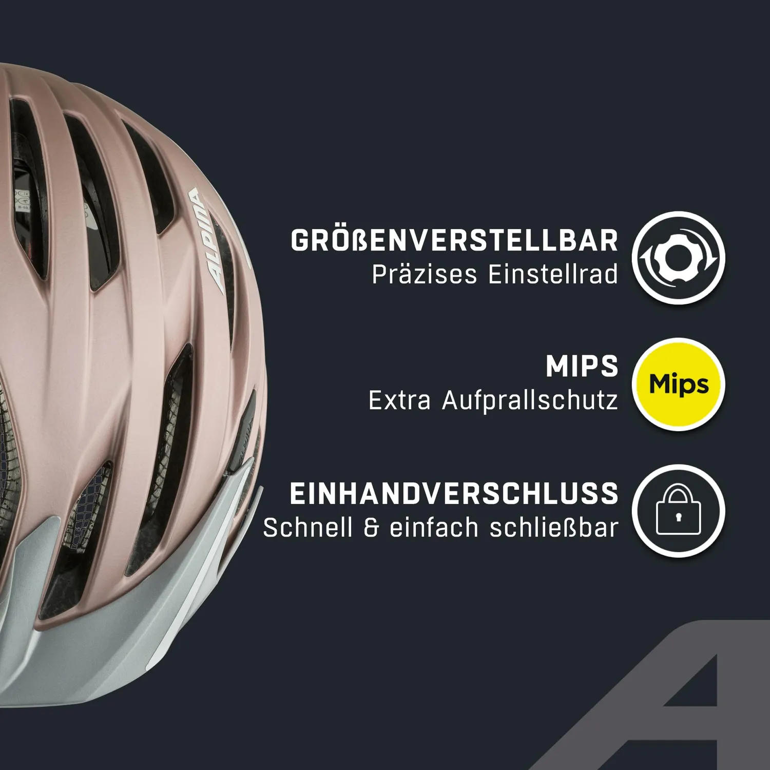 Alpina Gent MIPS casco bici rosa opaco touring