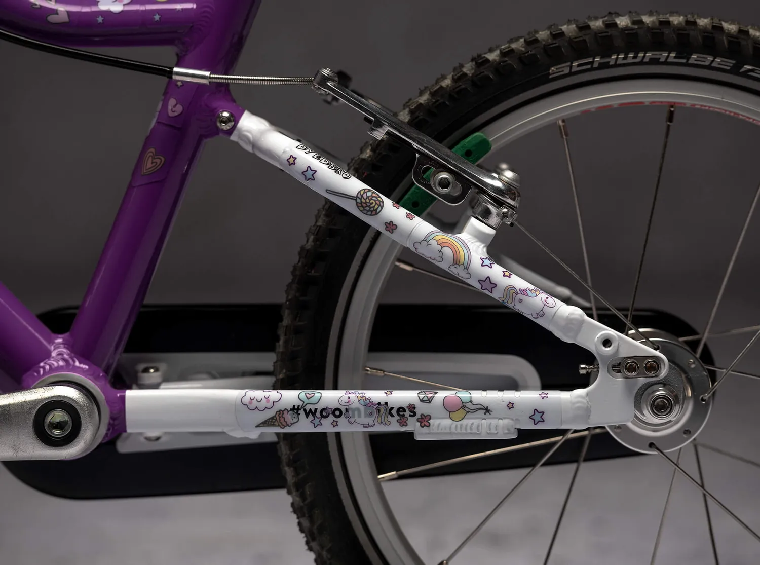 Dyedbro Unicorn Kids protezione bici bimbo lucida