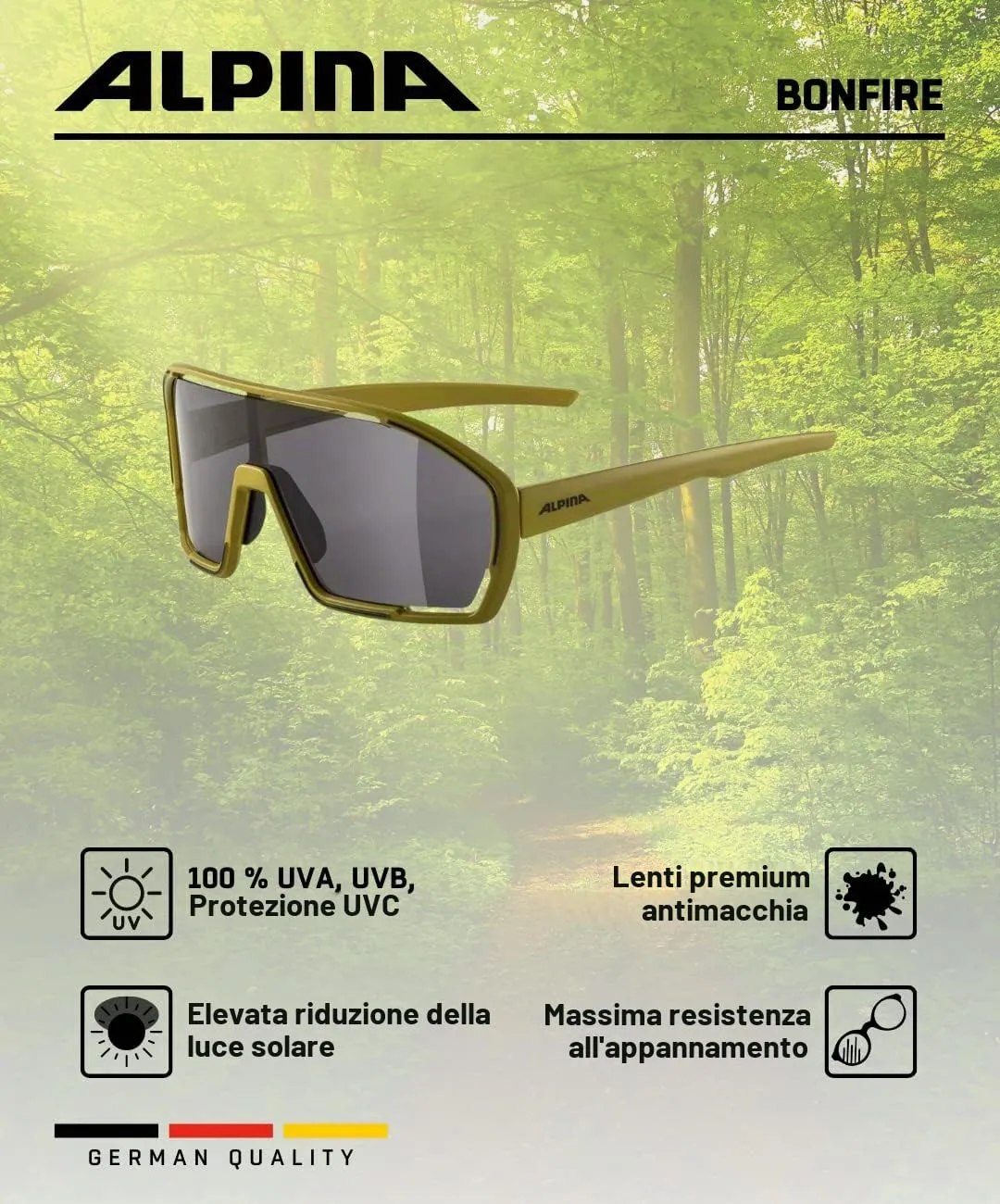 Alpina Sport Bonfire occhiali sportivi olive matt
