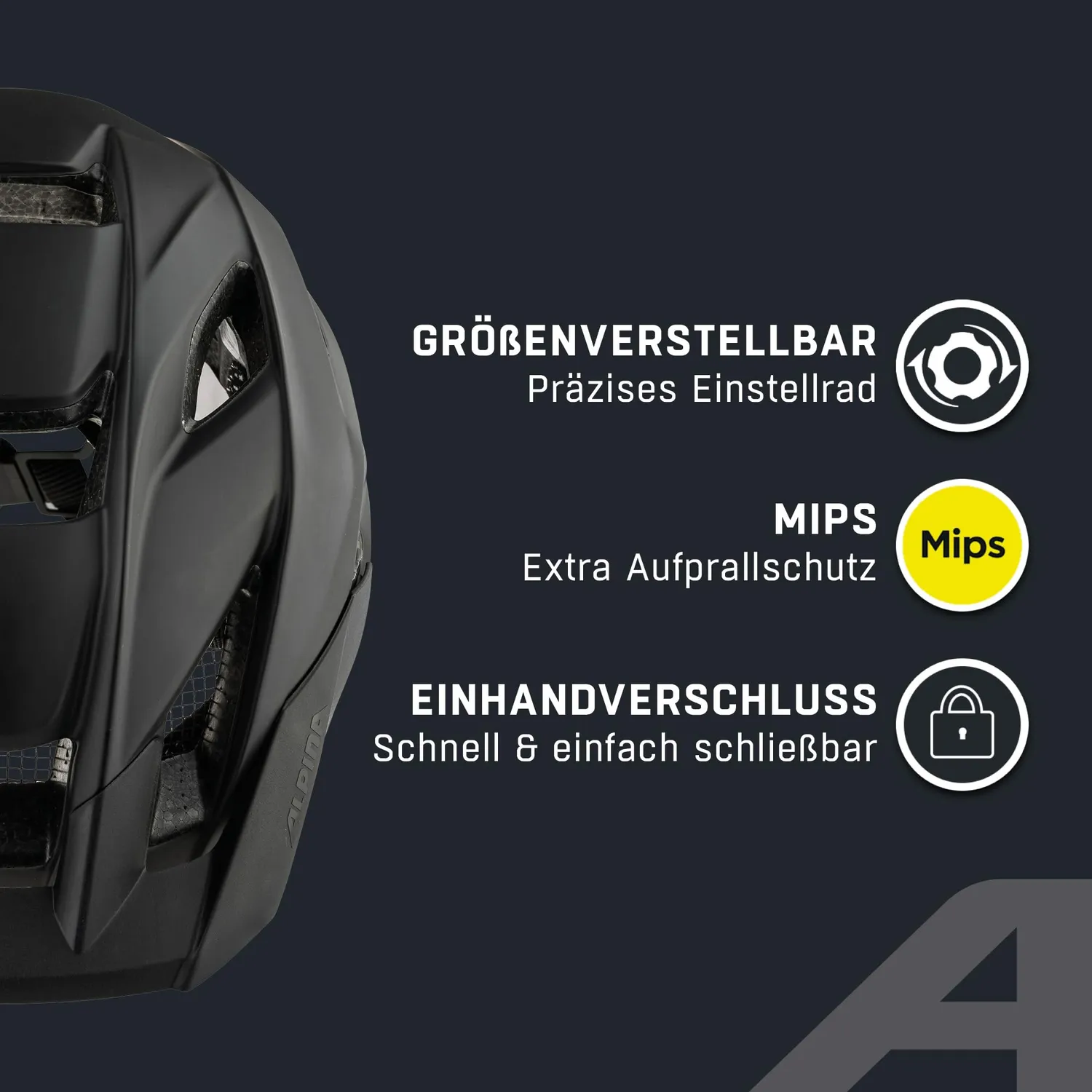 Alpina Stan MIPS casco bici nero matt MTB ventilato