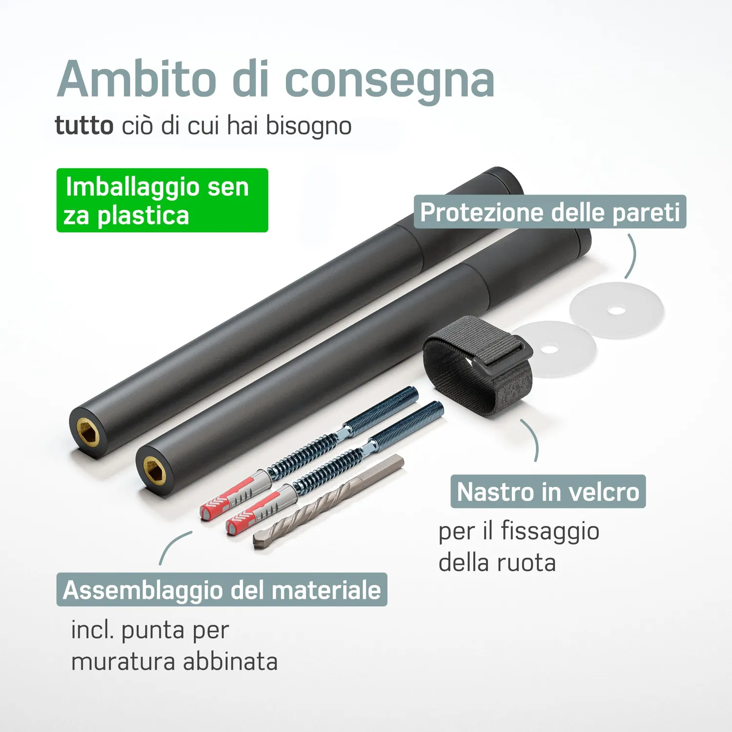Borgen supporto bici parete legno nero 27 cm