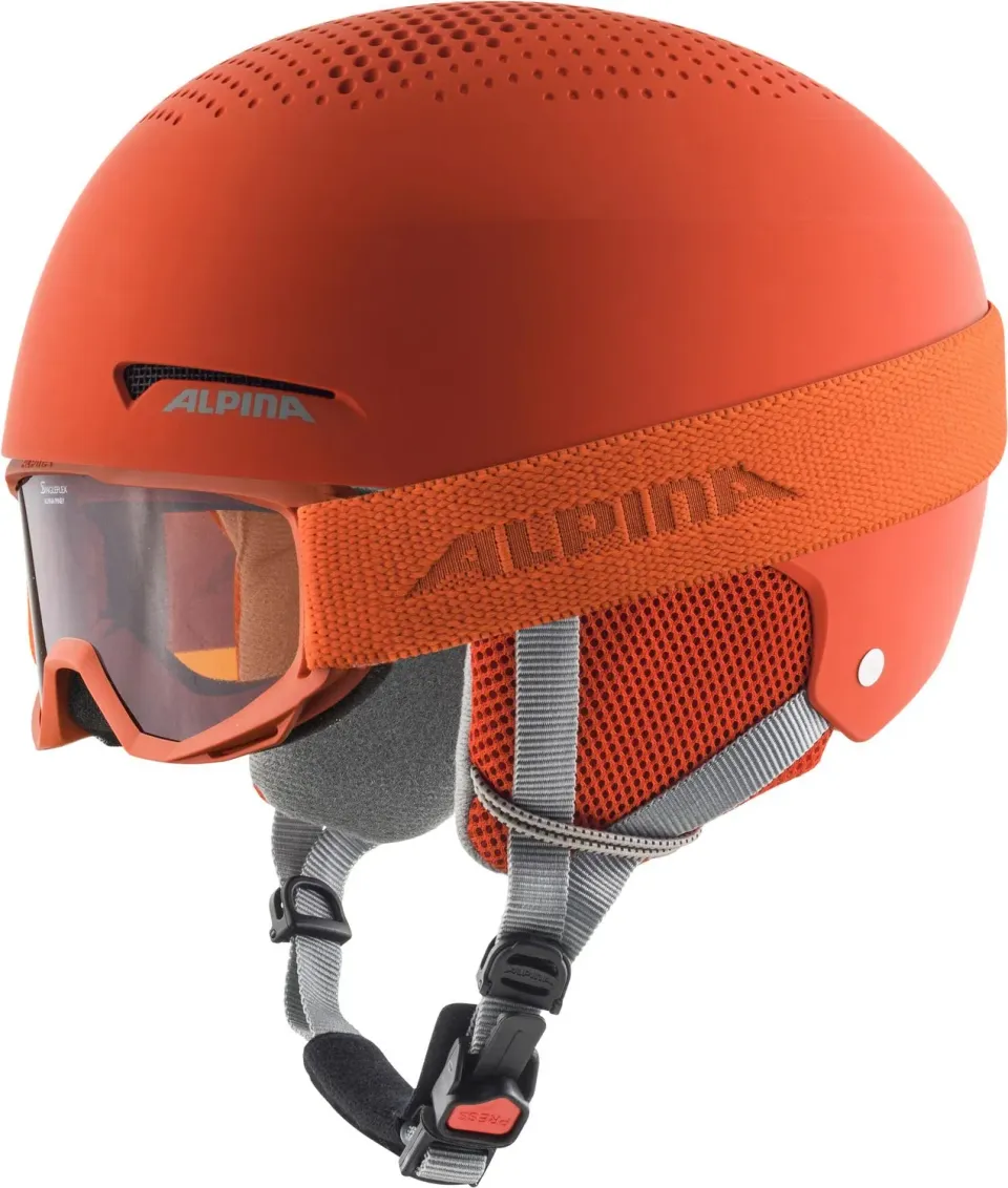 Alpina Zupo Set casco sci bambino arancione 48-52 cm