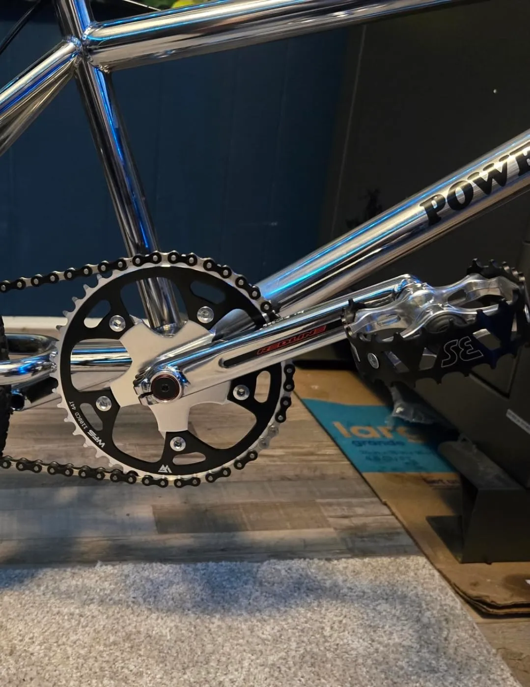 WFS Pulsar corona bici 44T blu single speed
