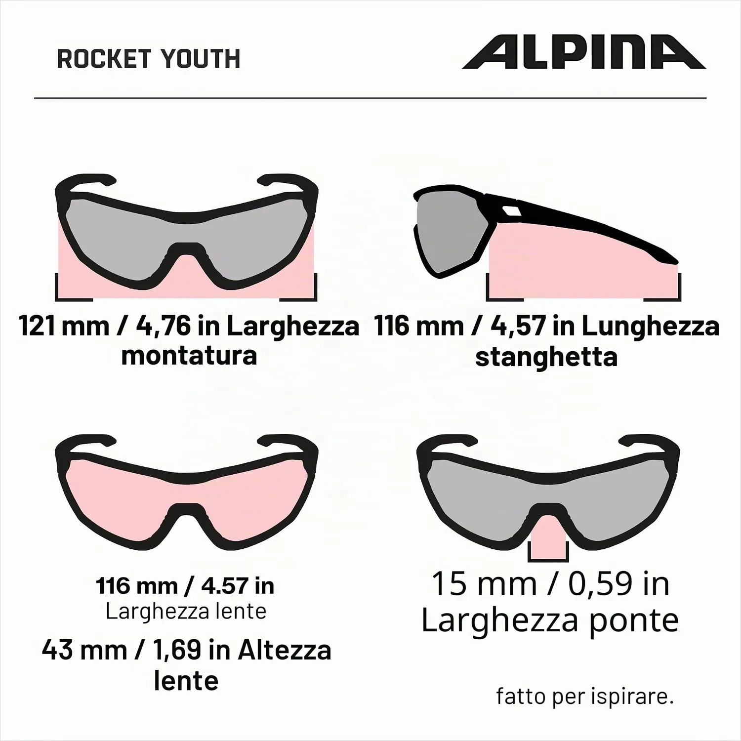 Alpina Rocket Youth occhiali sportivi arancioni