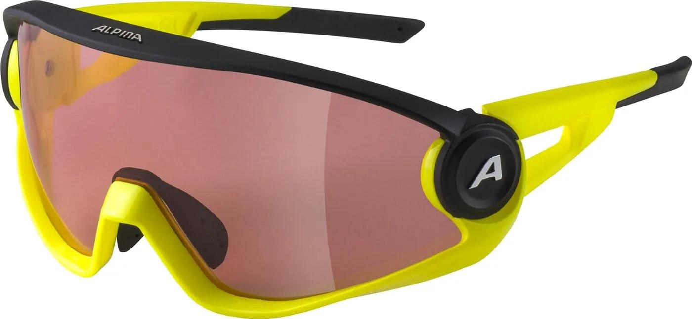 Alpina 5W1NG Q+CM occhiali black-neon yellow polarizzati