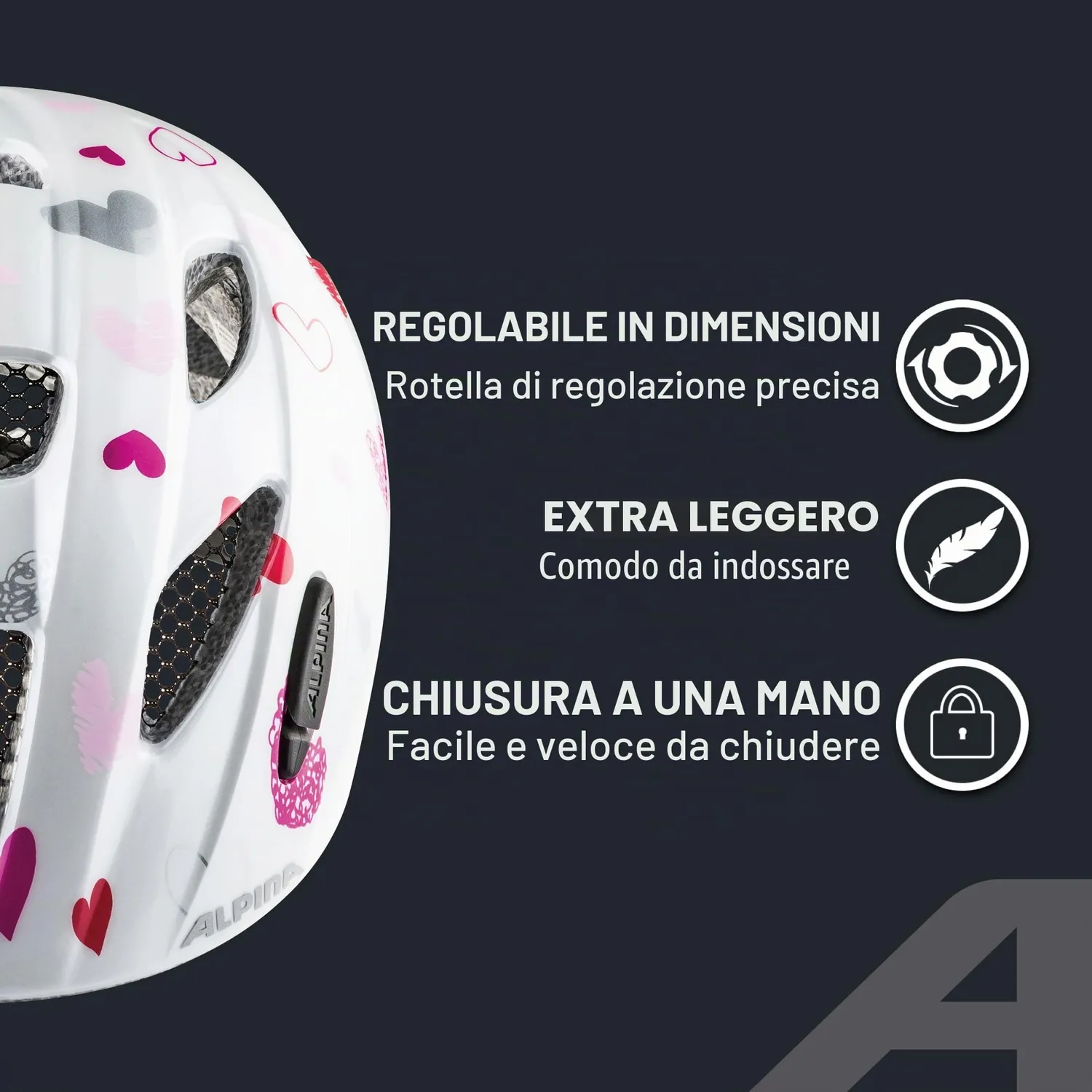 Alpina Ximo Casco Bici Bambino 47-51 cm con Riflettori