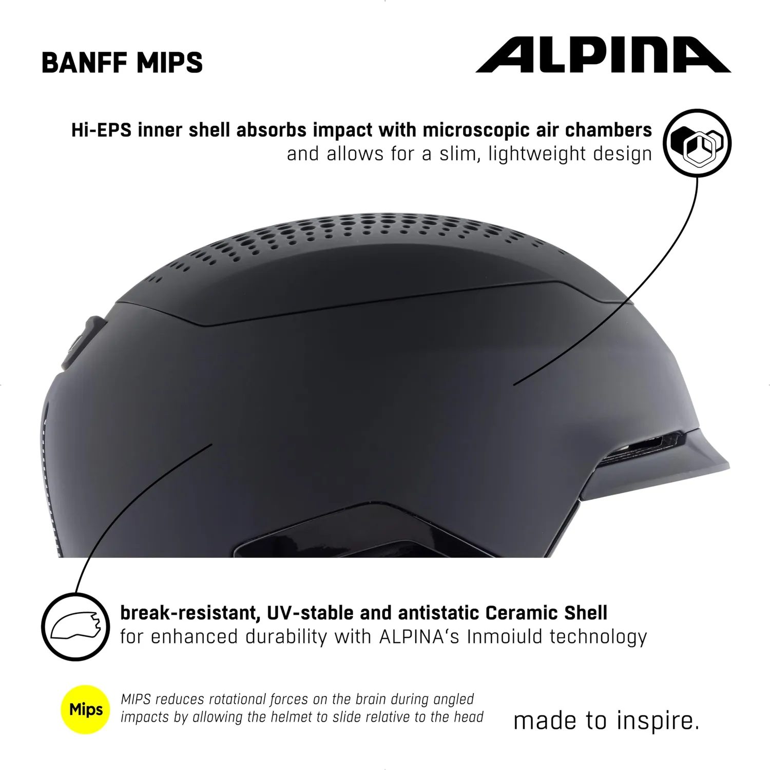 Alpina Banff MIPS casco sci snowboard nero 55-59 cm