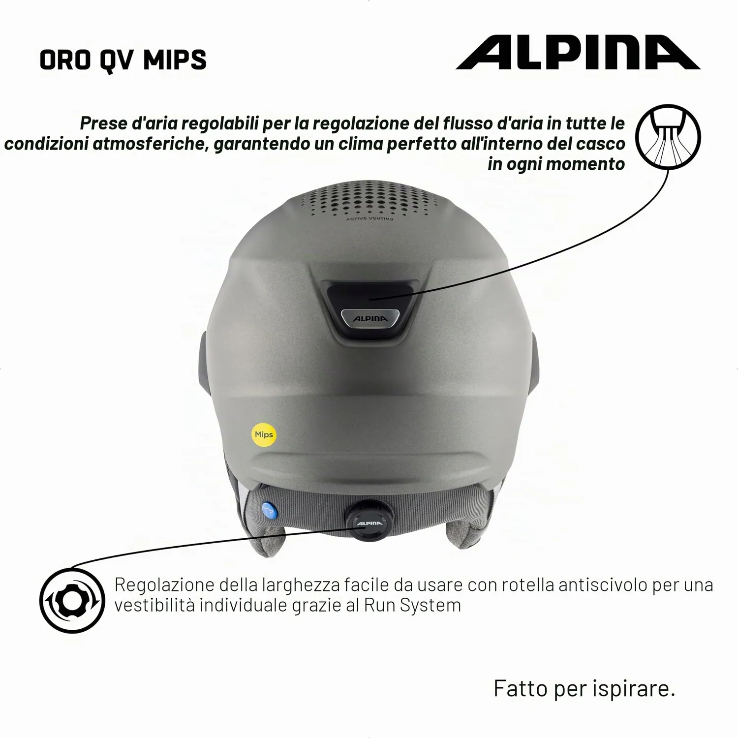 Alpina Oro QV MIPS casco sci visiera 59-63 cm