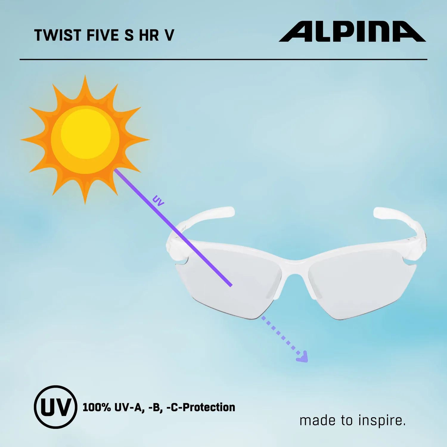 Alpina Twist Five HR S VL+ occhiali bici white