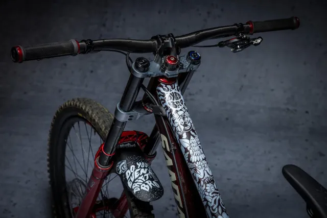 Dyedbro Victor Brousseaud protezione telaio MTB bianca