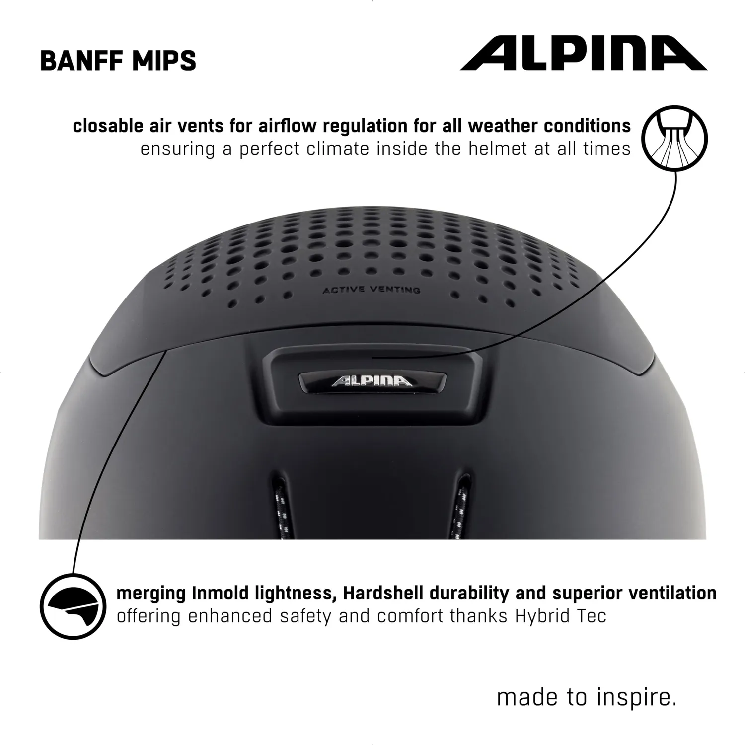 Alpina Banff MIPS casco sci snowboard nero 55-59 cm