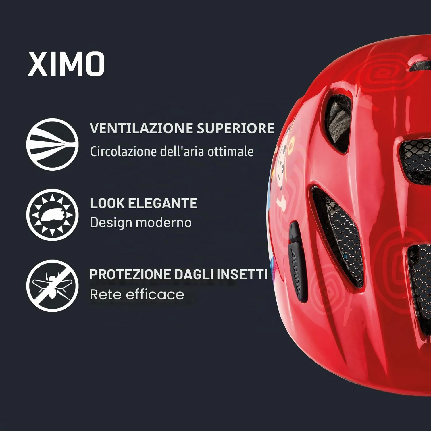 Alpina Ximo casco bici bambino firefighter