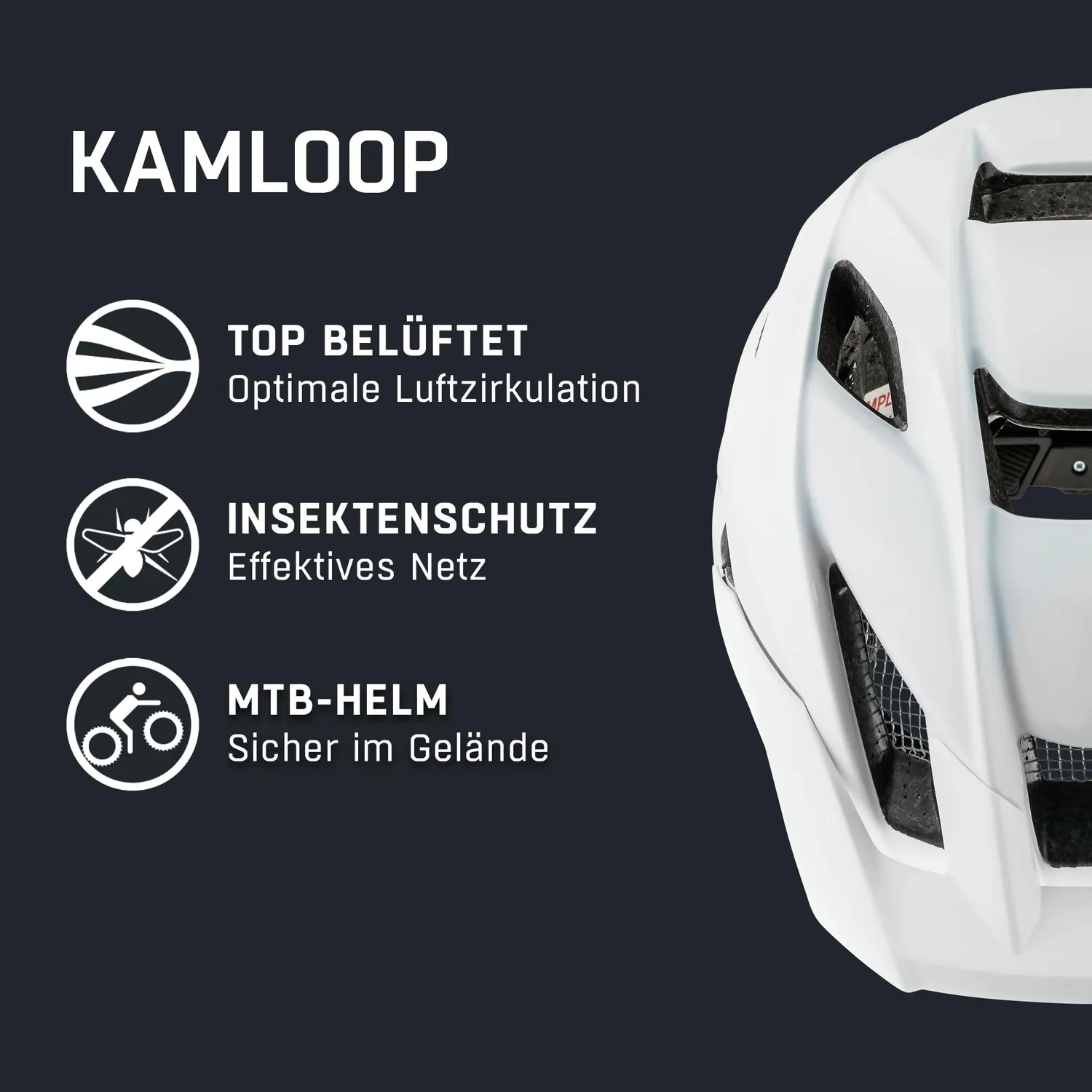 Alpina Kamloop casco bici white matt leggero