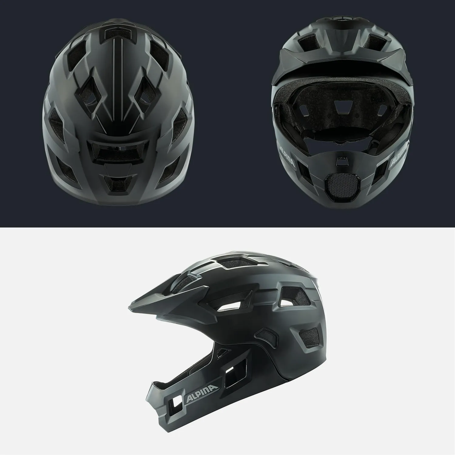 Alpina Rupi casco bici bambino integrale black matt