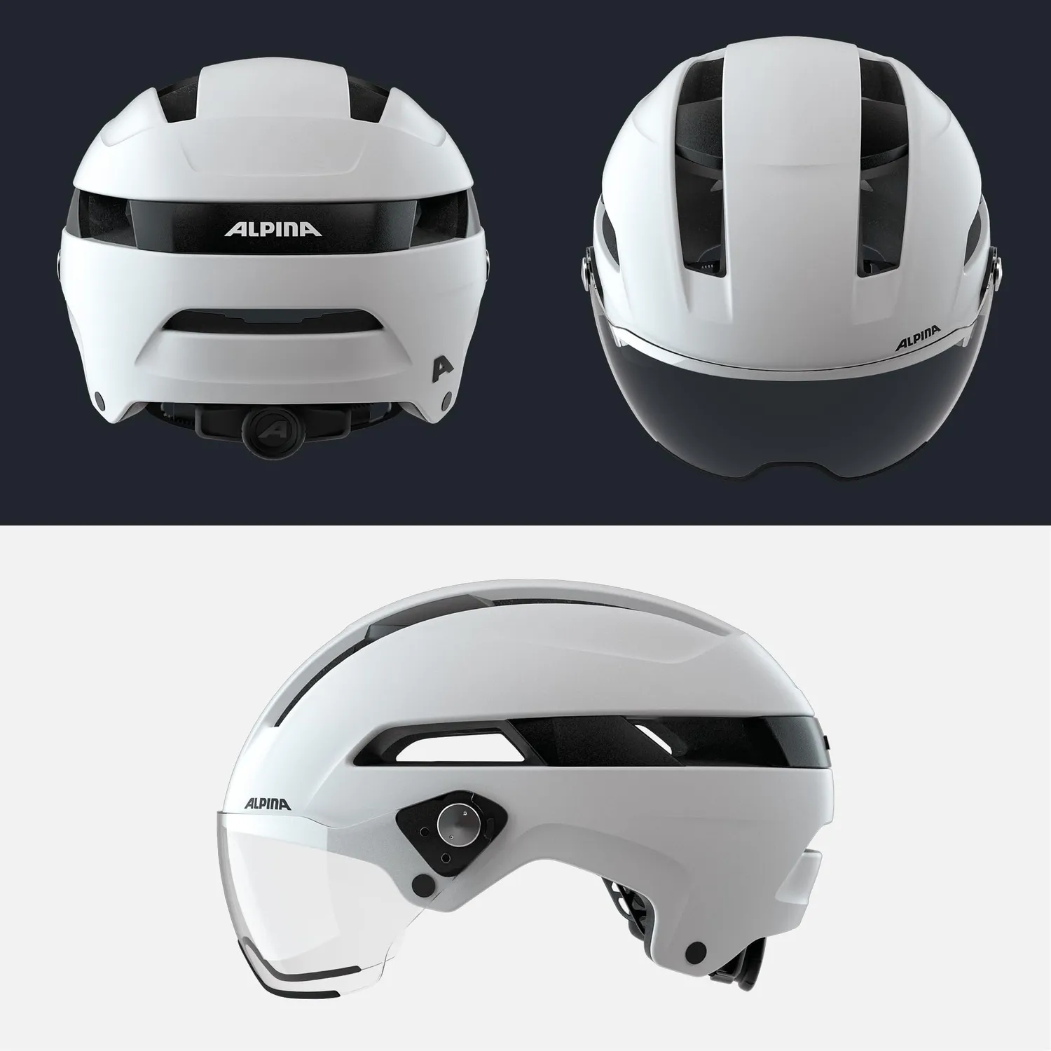 Alpina Soho Visor casco bici città white matt visiera