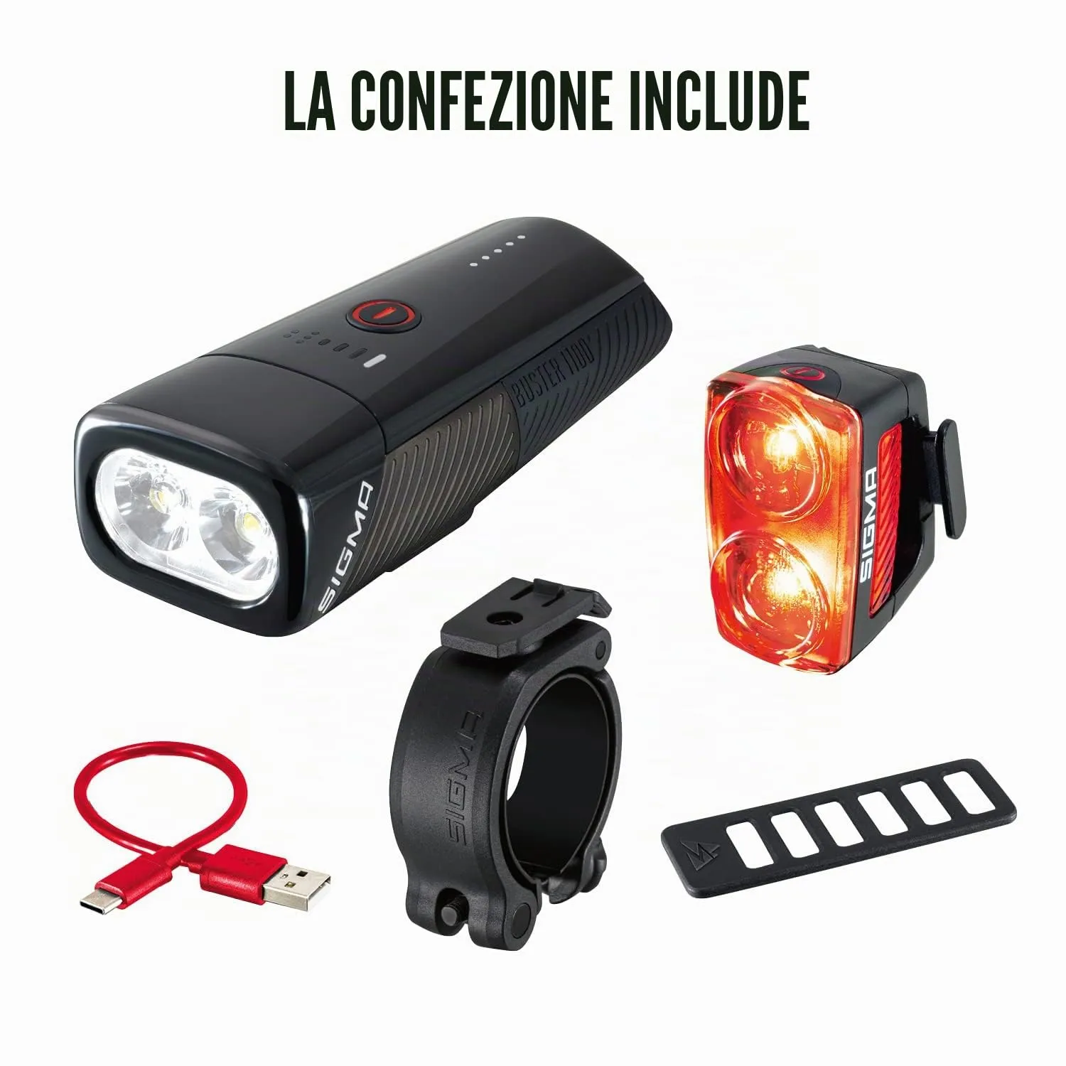 Sigma Buster 1100 set luci bici LED 1100 lumen anteriore