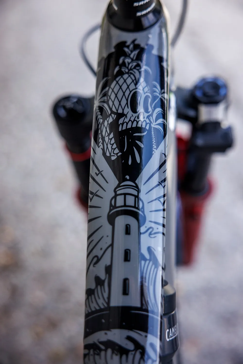Dyedbro Surfs Up protezione telaio MTB nera lucida