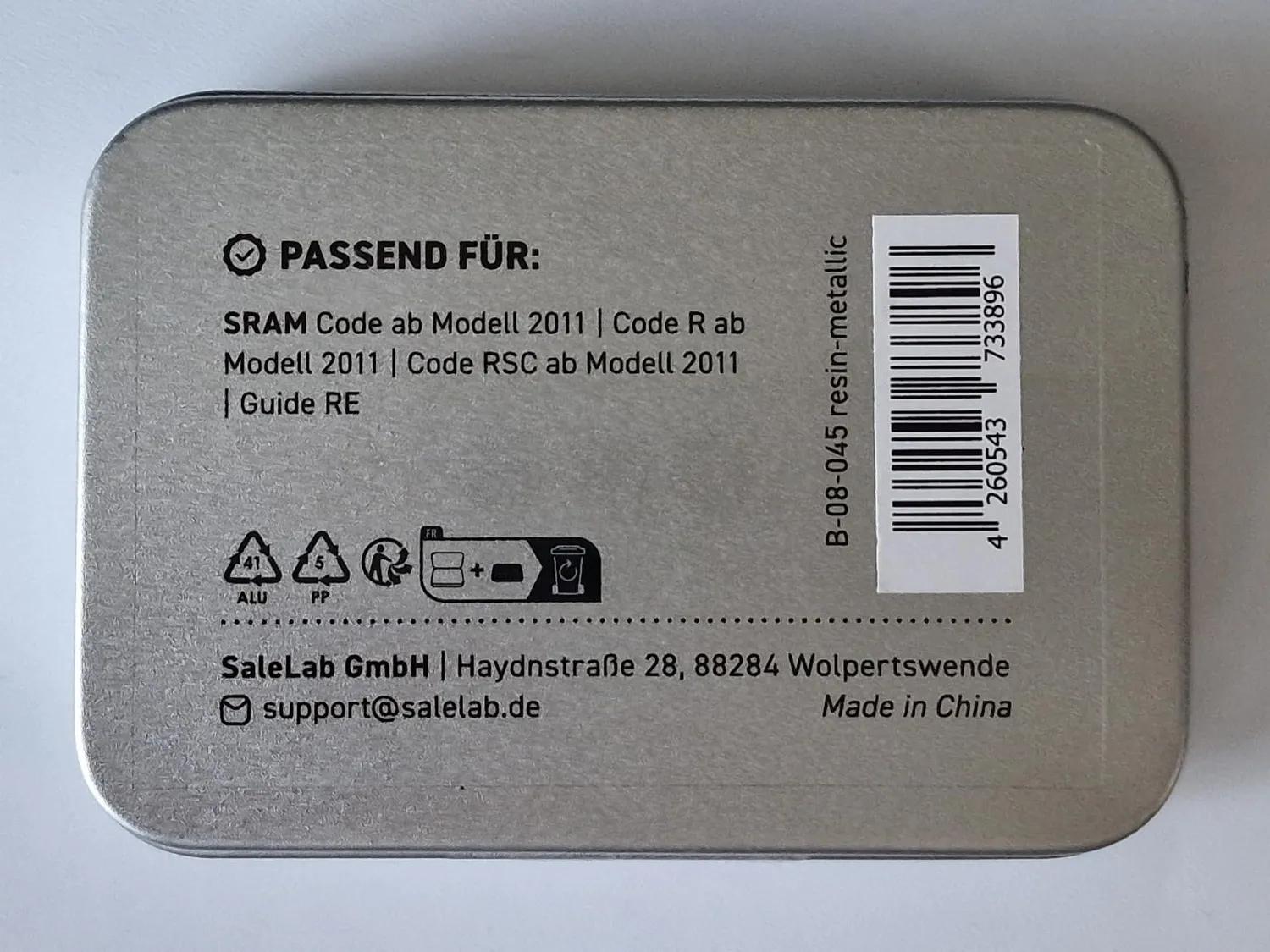 Borgen Code pastiglie freno 2 paia per Avid Sram