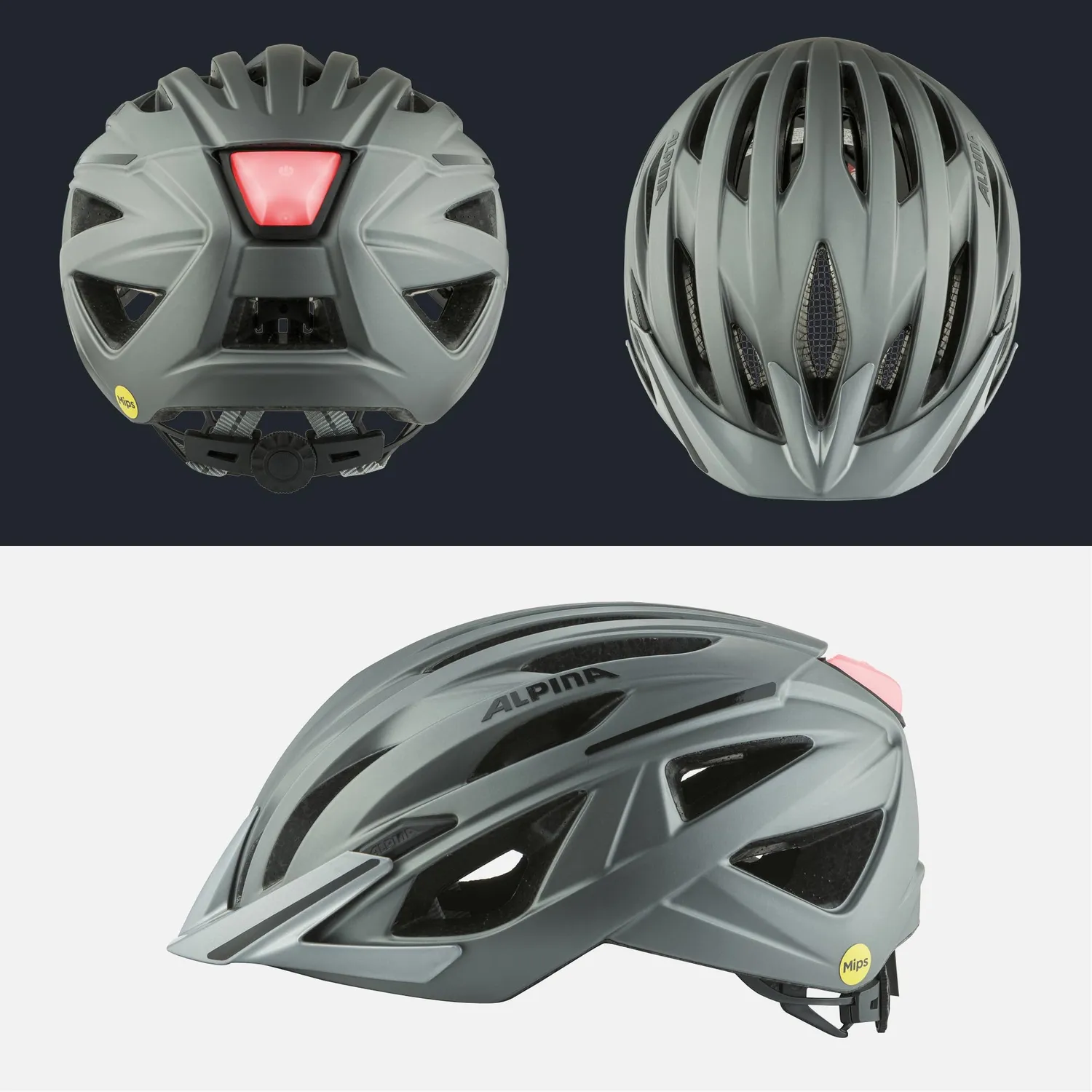 Alpina Gent MIPS casco bici dark silver matt