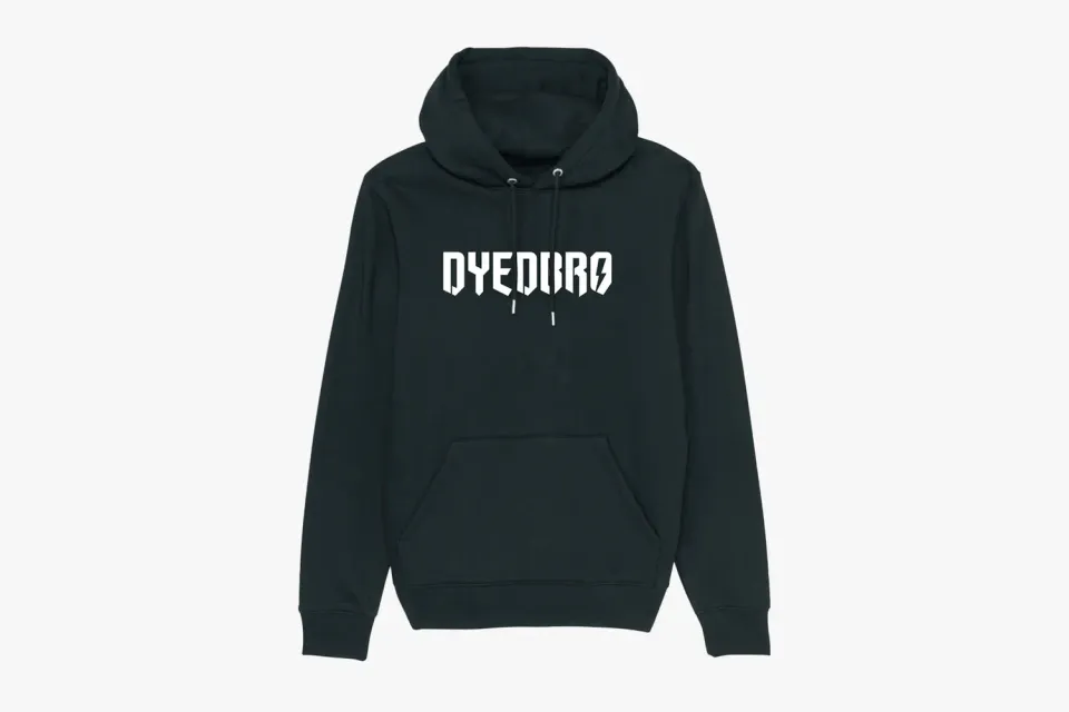Dyedbro Logo felpa cappuccio cotone bio nera M