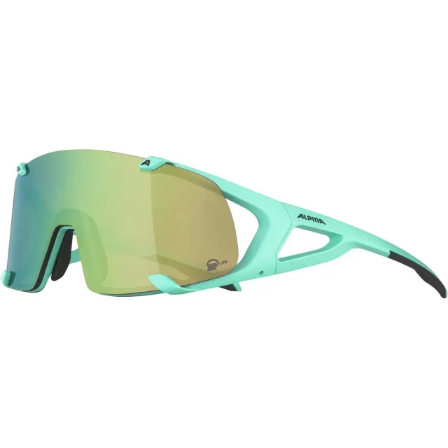 Alpina Hawkeye S Q-Lite occhiali bici turquoise matt visi stretti