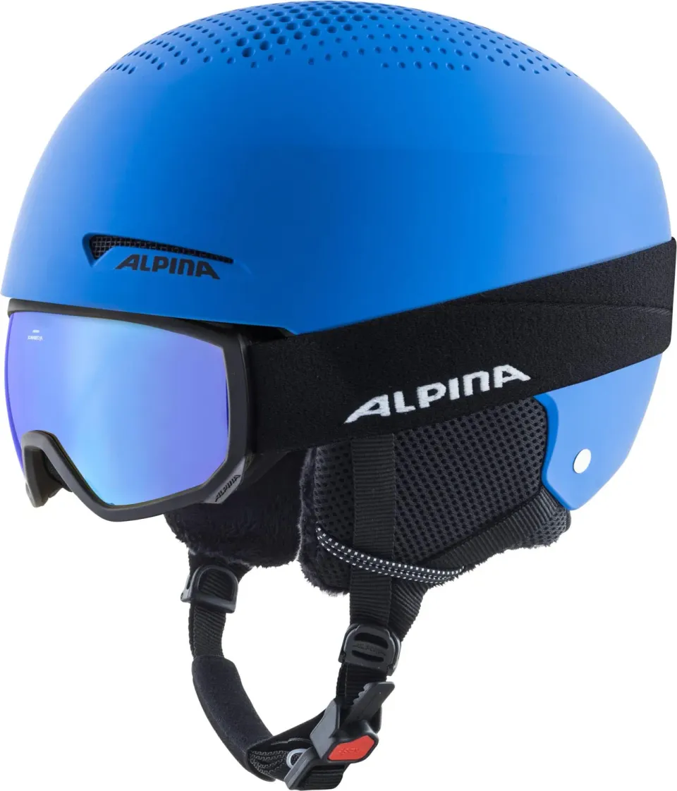 Alpina Zupo Set Scarabeo JR casco sci bimbo blu 51-55 con maschera