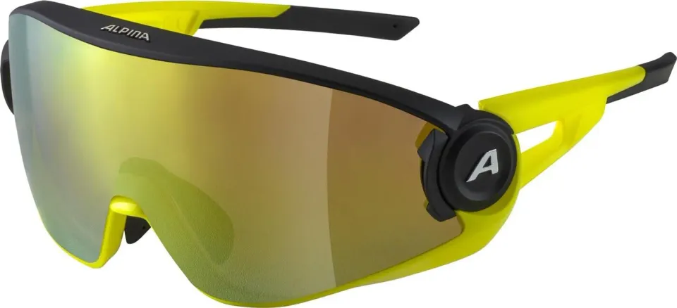 Alpina 5W1NG Q+CM occhiali black-neon yellow polarizzati