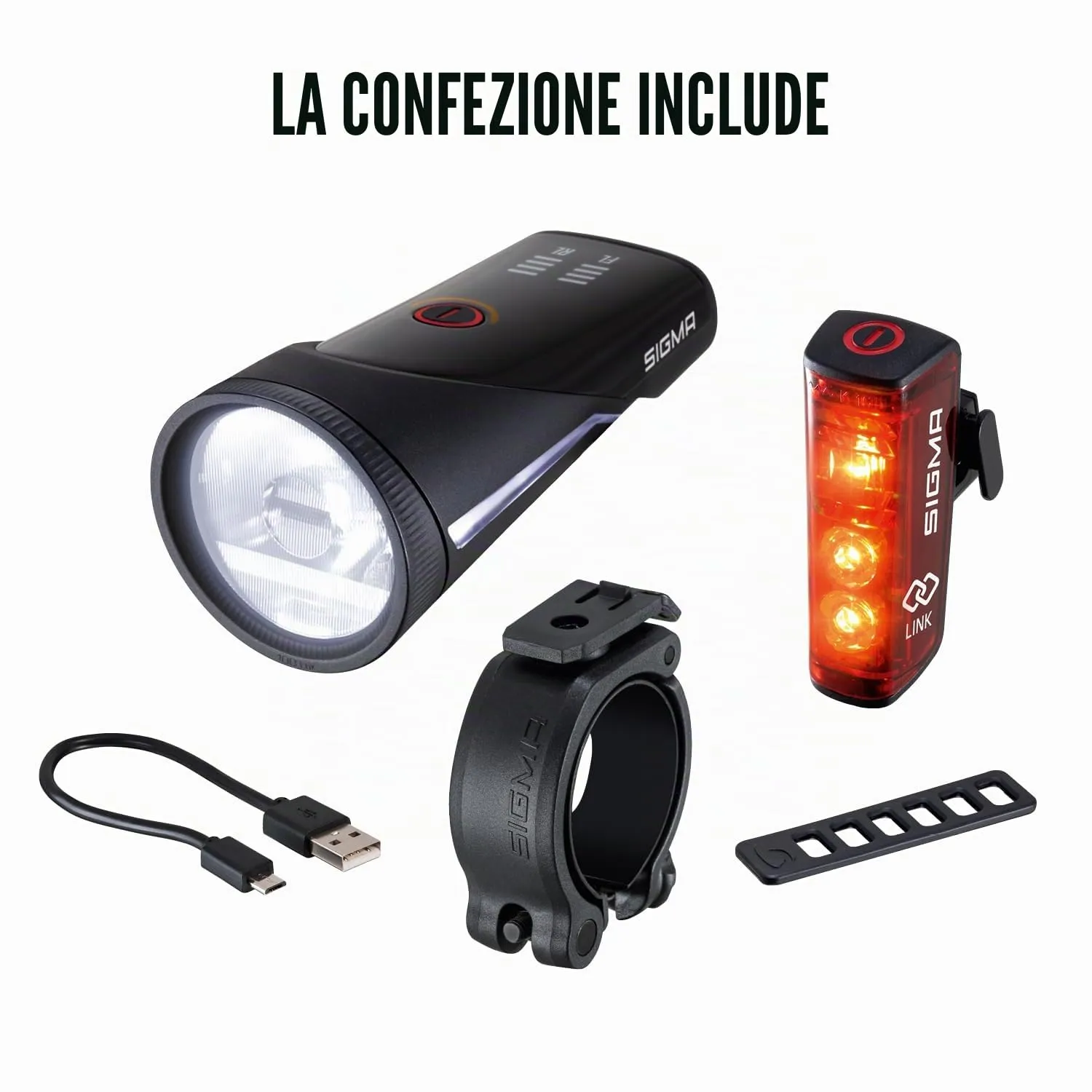 Sigma Aura 100 Blaze Link set luci bici ricaricabile