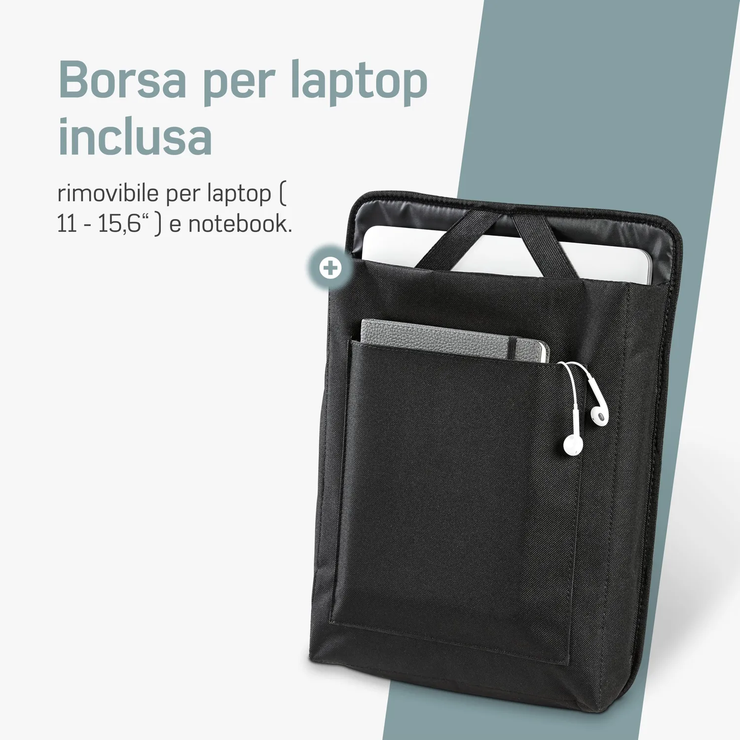 Borgen 3 in 1 Pro borsa bici portapacchi 25L nera