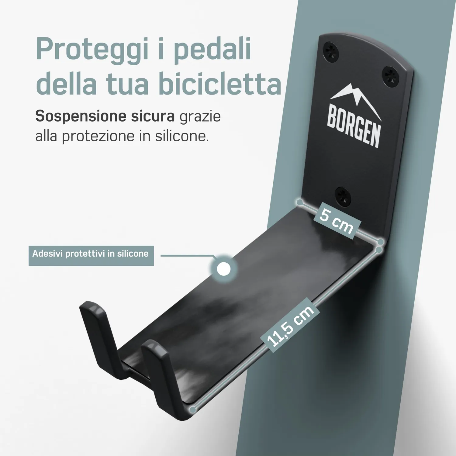 Borgen gancio parete bici a pedale salvaspazio 30 kg