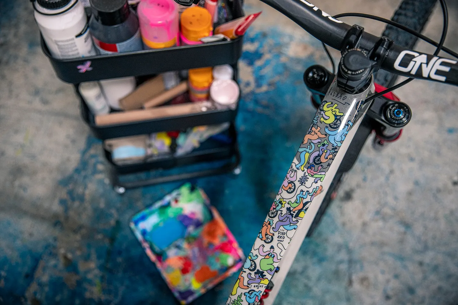 Dyedbro Kiko CLJ pellicola telaio mtb verde menta fantasia