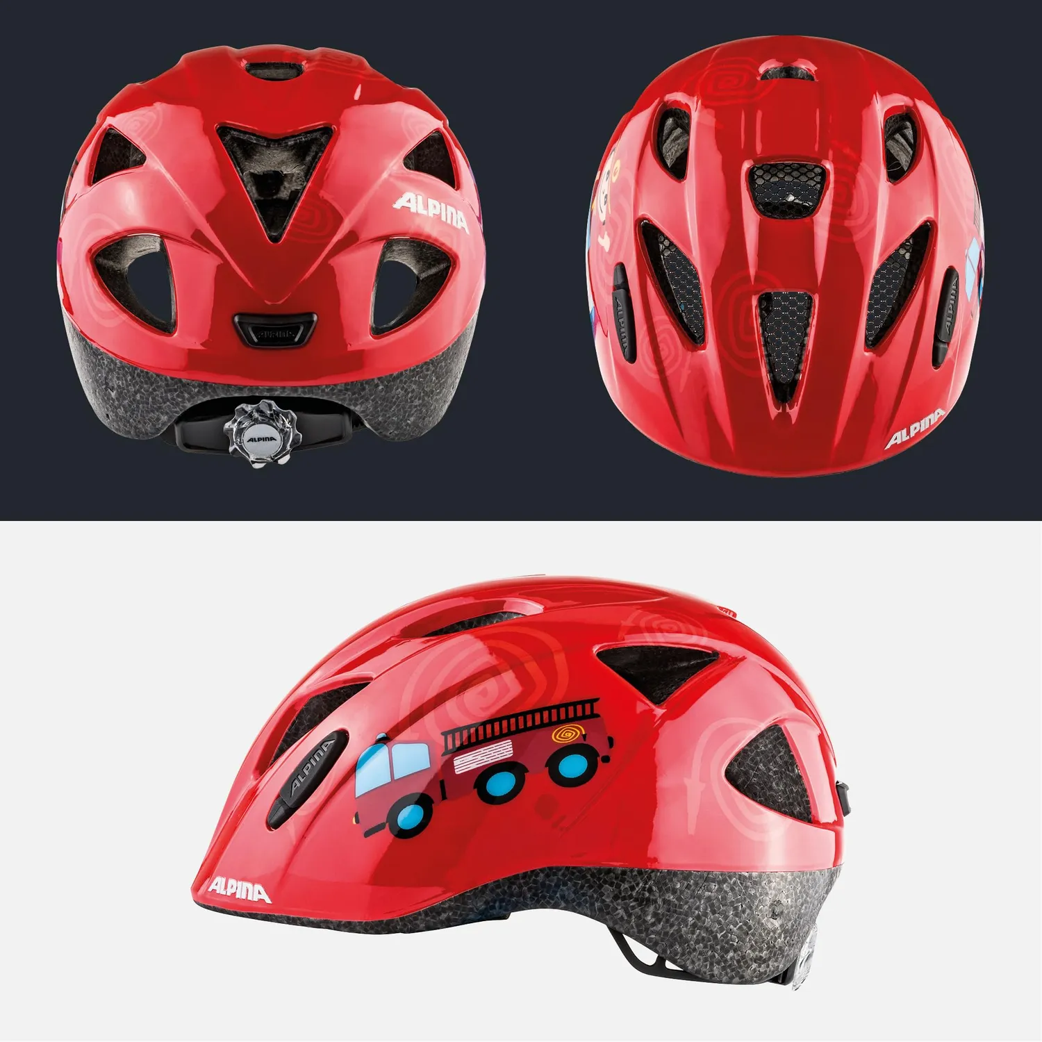 Alpina Ximo casco bici bambino firefighter