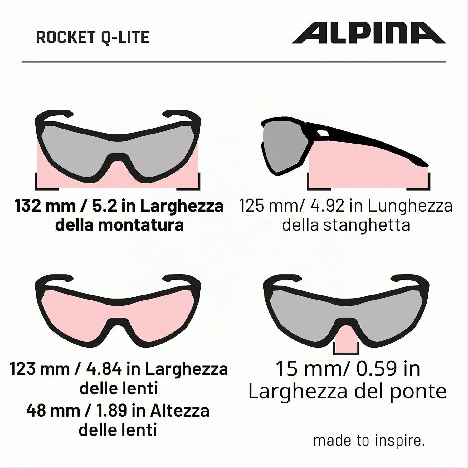 Alpina Rocket Q-Lite Occhiali Sportivi Peach Matt