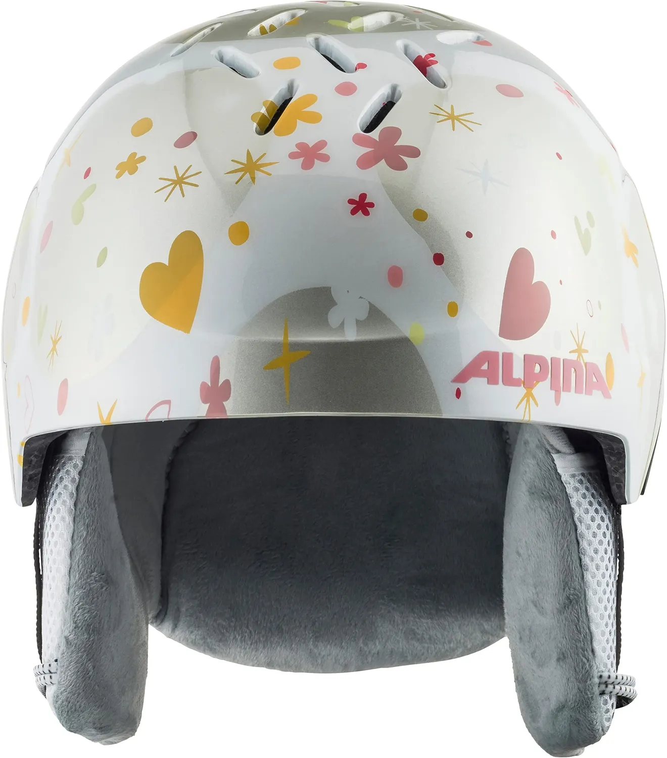 Alpina Pizi casco sci bambino bianco cuori 51-55 cm